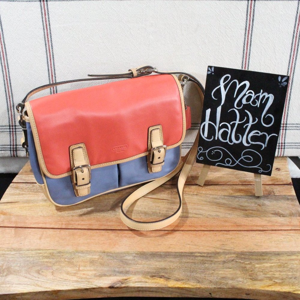 Coach Color Block Coral and Blue